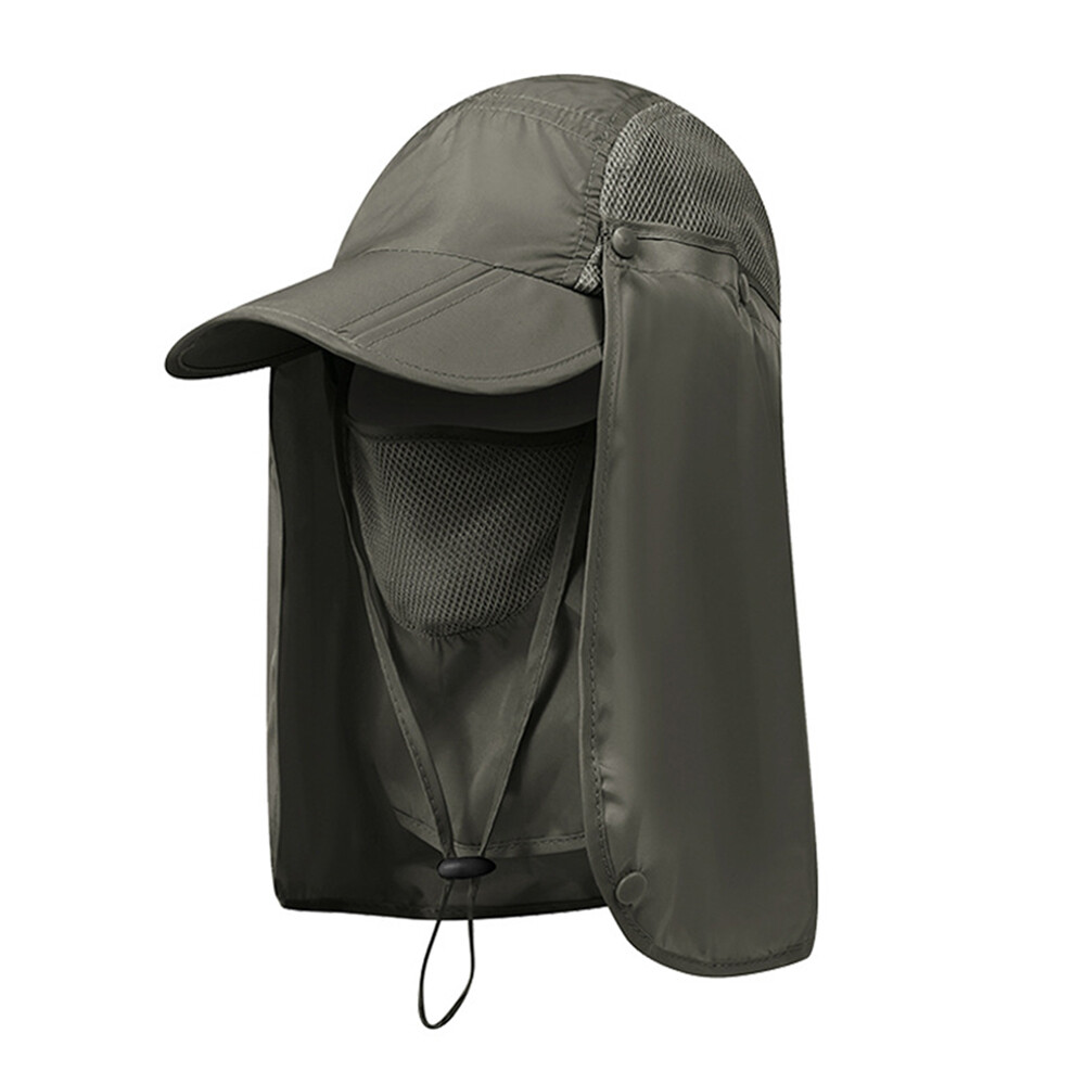 Foldable Fishing Hat with Face Mask Neck Flap Men Women Sun Cap UV Protection