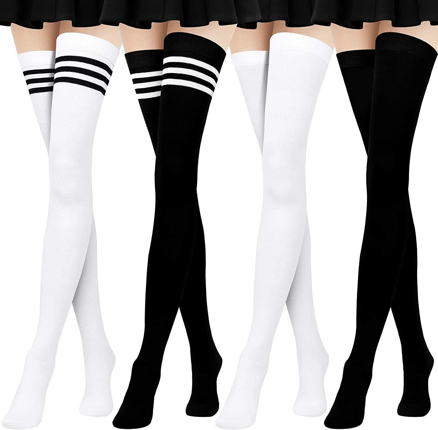 Girls Ladies Women Thigh High Over the Knee Socks Extra Long Cotton Stockings US