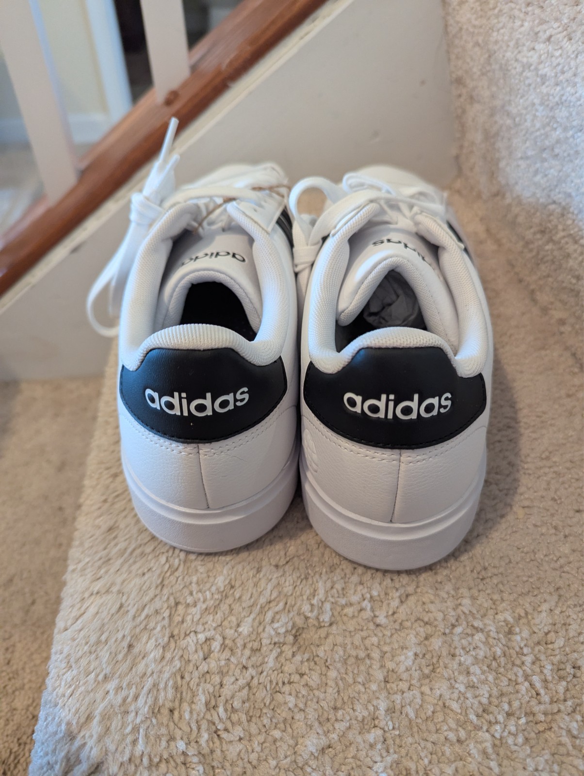 New Adidas Men’s Size 11.5 Grand Court 2.0 White & Black Tennis Shoes GW9195