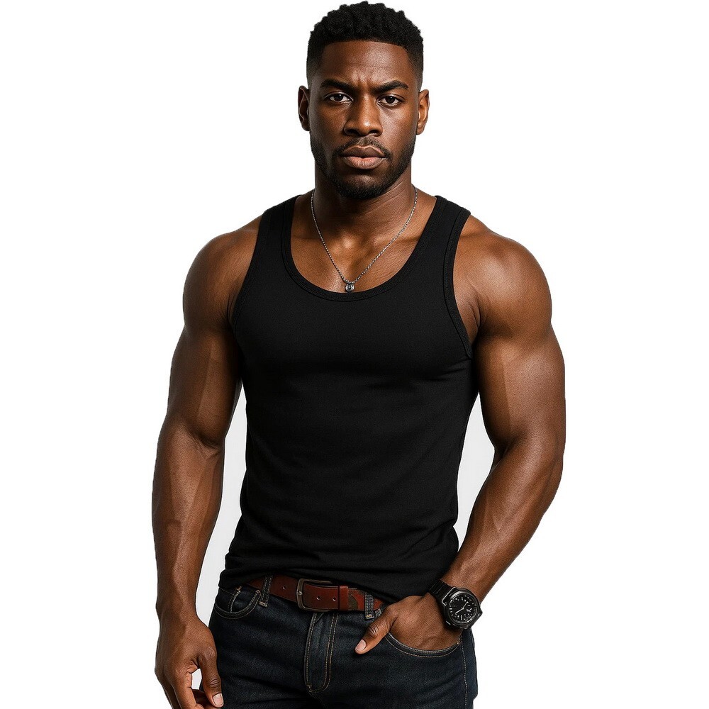 1 3 6 Packs Men 100% Cotton Ribbed Tank Top A-Shirt Wife Beater Undershirts Lot