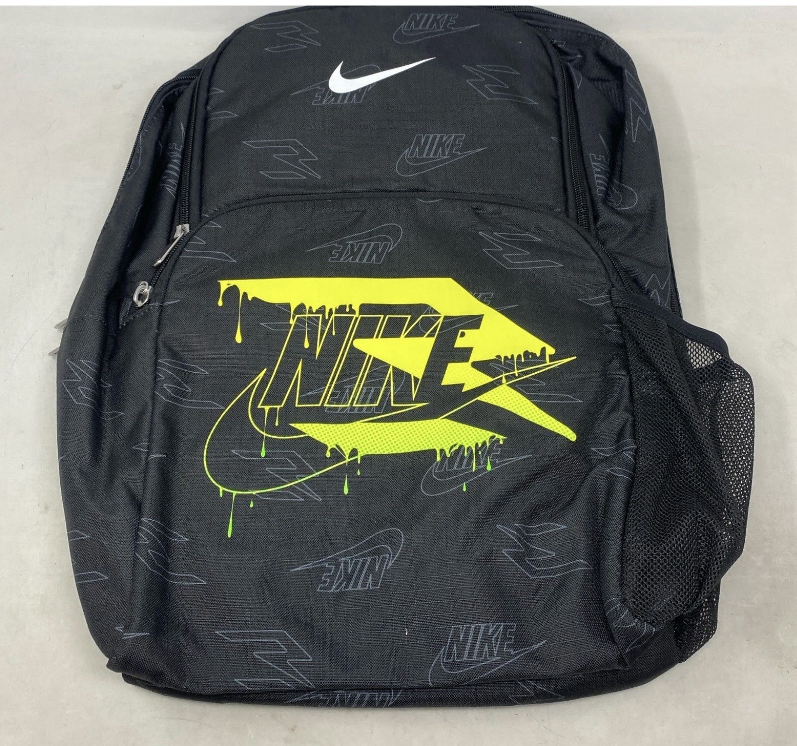 NEW Nike 3BRAND Graphic Backpack Black/Volt 30L Bottle Holder & Pockets Ret $55