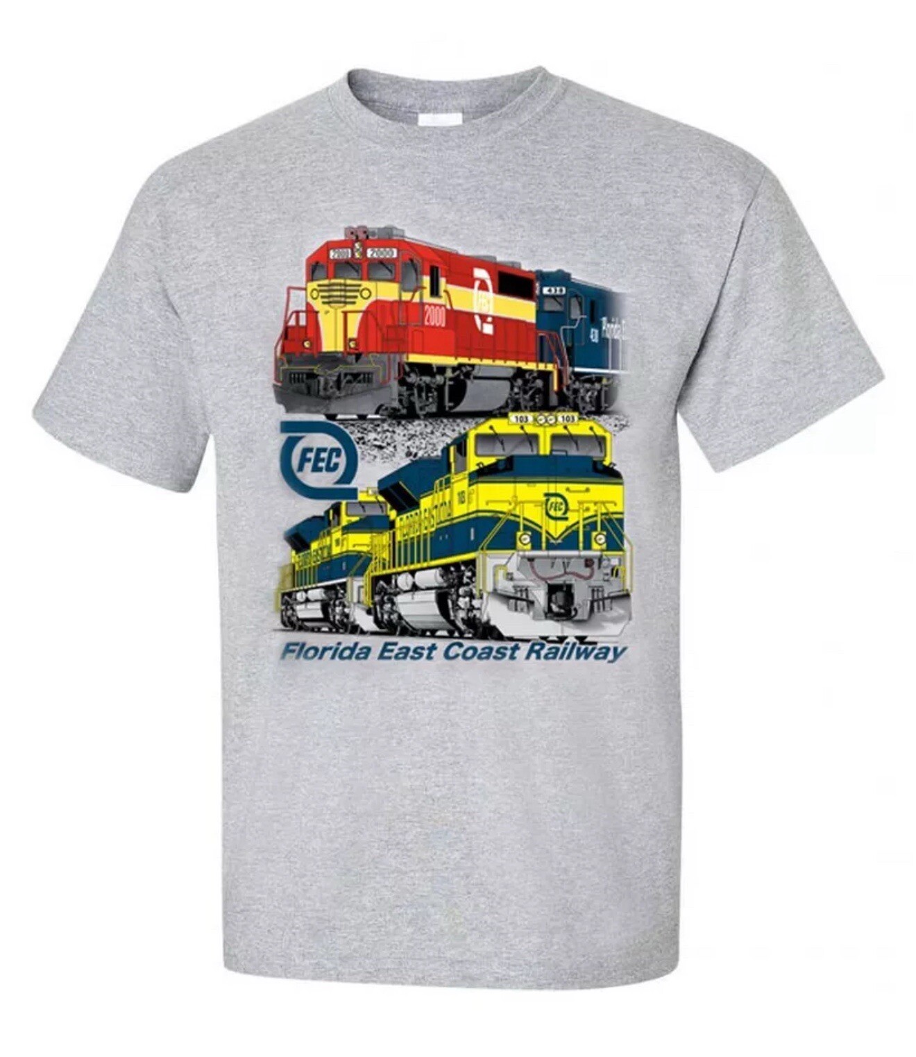 Florida East Coast Railway FEC Authentic Railroad T-Shirt Tee Shirt – Size XL