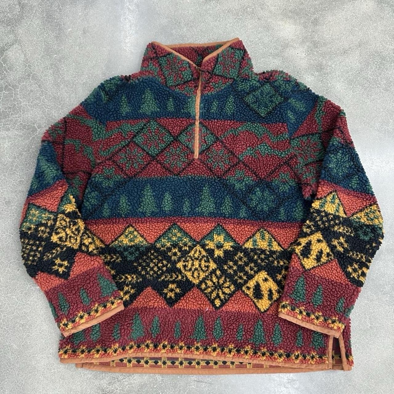 Vintage L.L. Bean Signature Aztec Fleece Quarter Zip Jacket – XL