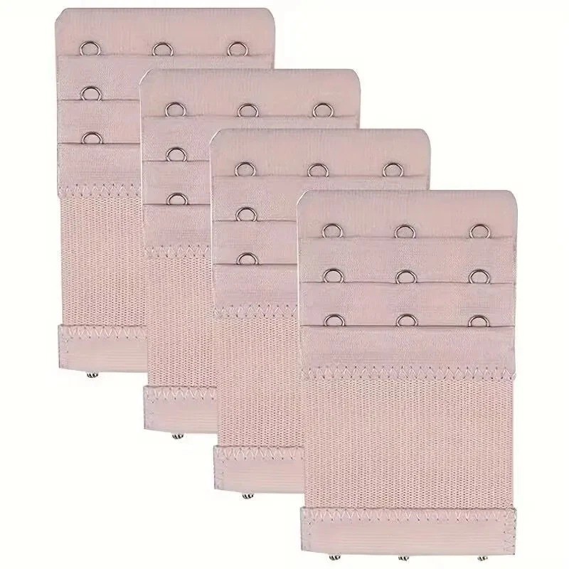 4Pcs Adjustable Bra Extender 3 Hooks with Elastic Underwear Strap Extension