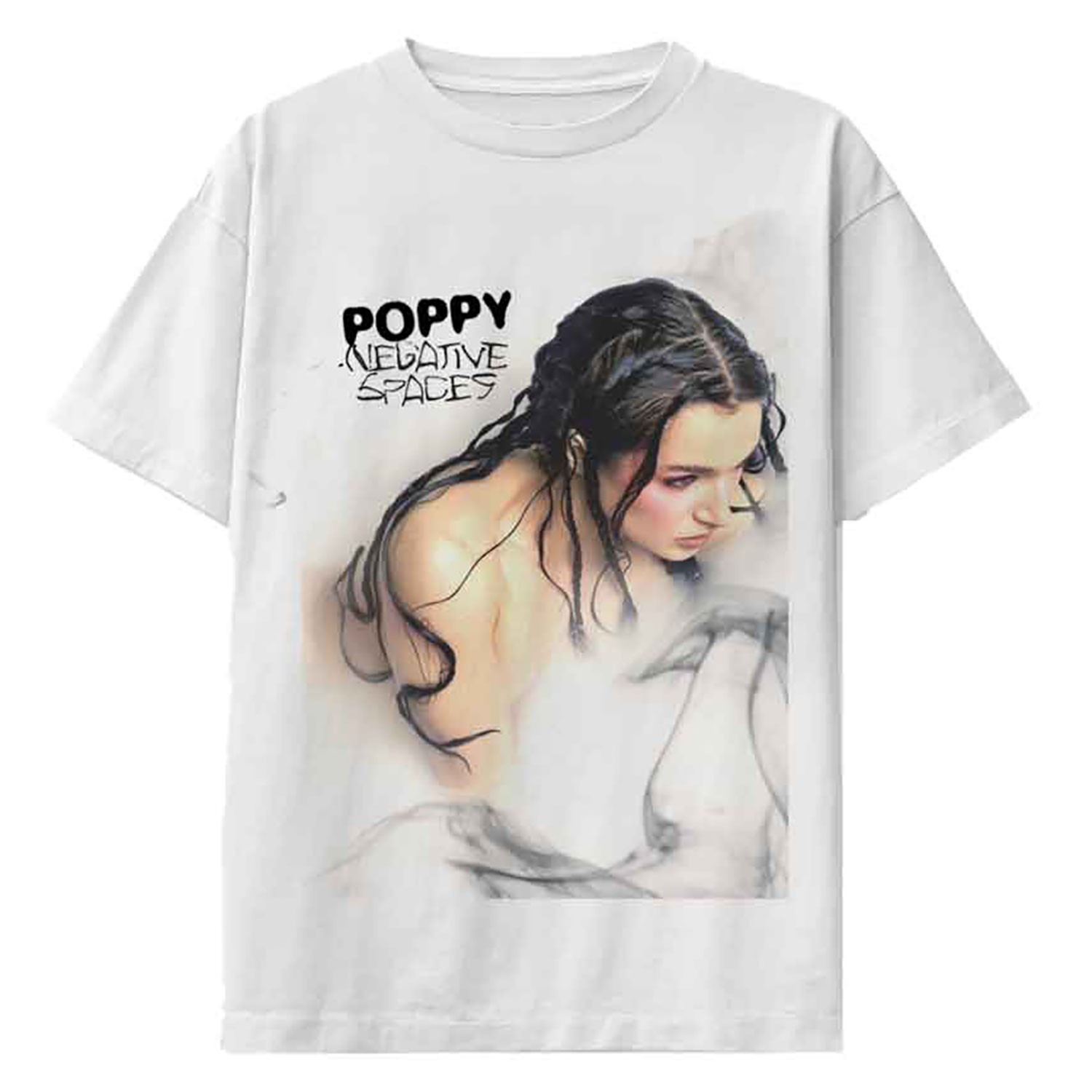 Men’s Poppy Negative Spaces Art T-shirt XX-Large White