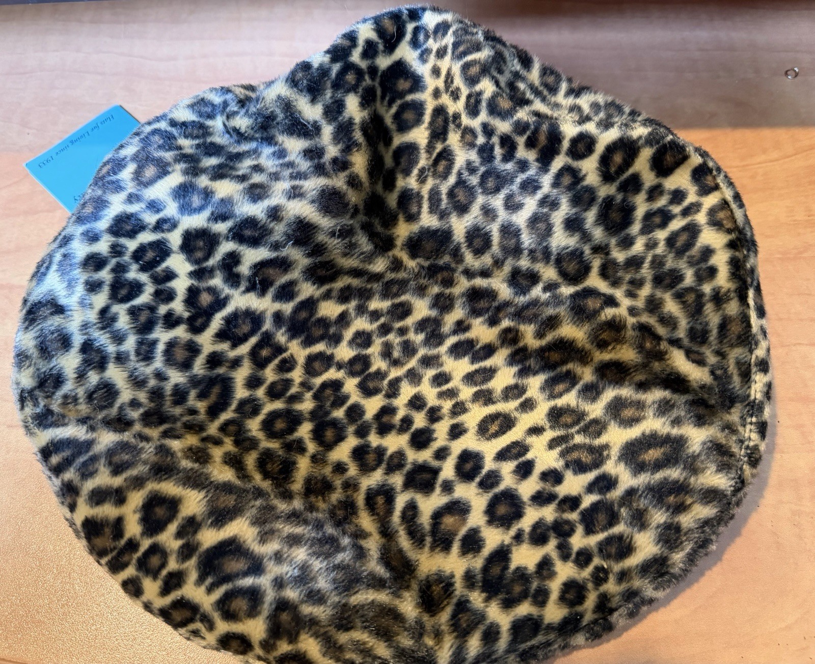 Betmar New York Women’s Leopard Print Beret Hat Beige/Black One Size Small Lined