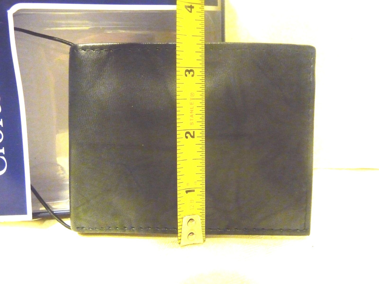 CROFT & BARROW BLACK LEATHER X-CAPACITY SLIM FOLD WALLET NEW IN BOX WITH TAGS