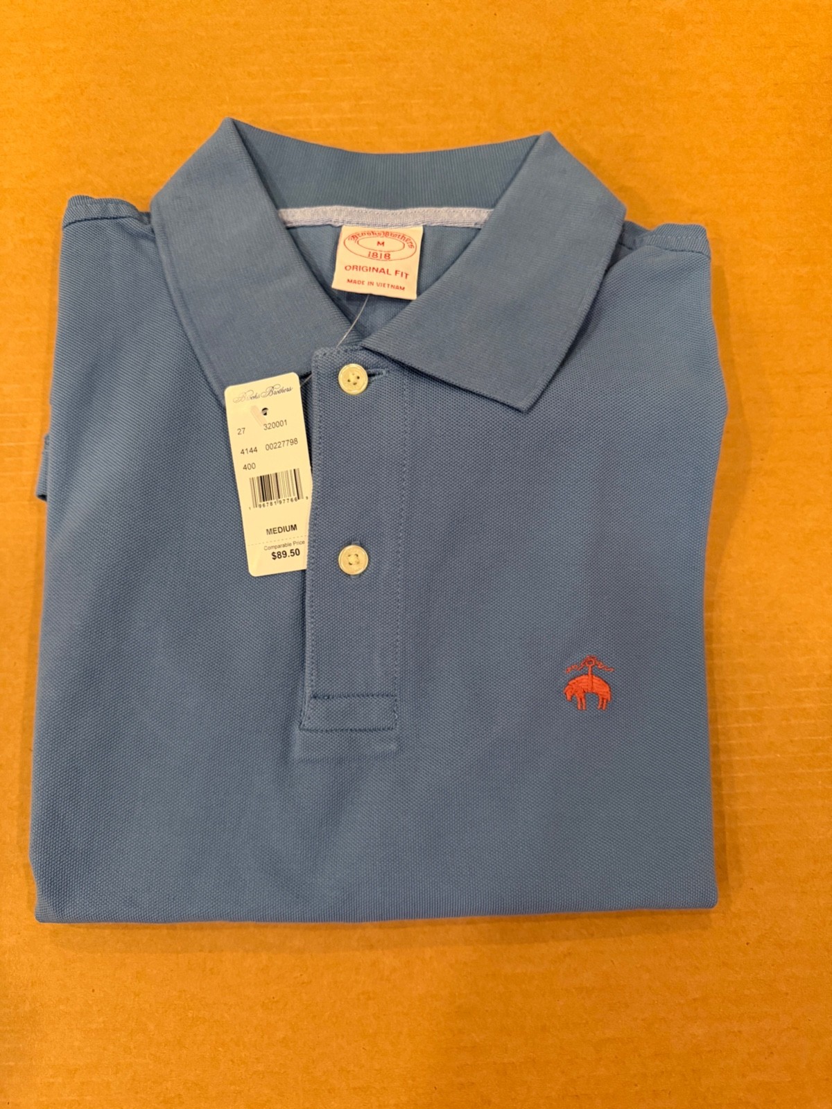 NWT Brooks Brothers 1818 Men (Multi Sizes) PerformancePolo ORIGINAL Light Blue
