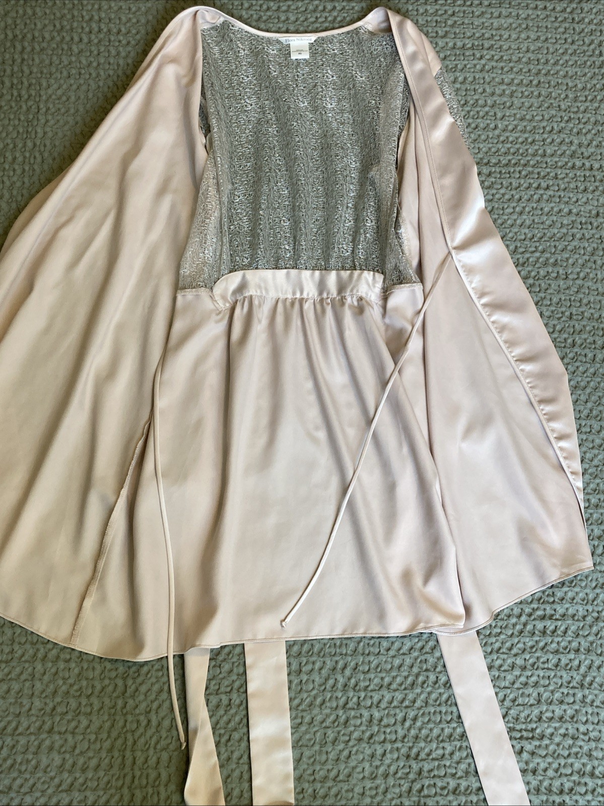 Flora Nikrooz Champagne Robe XS Lace Bridal