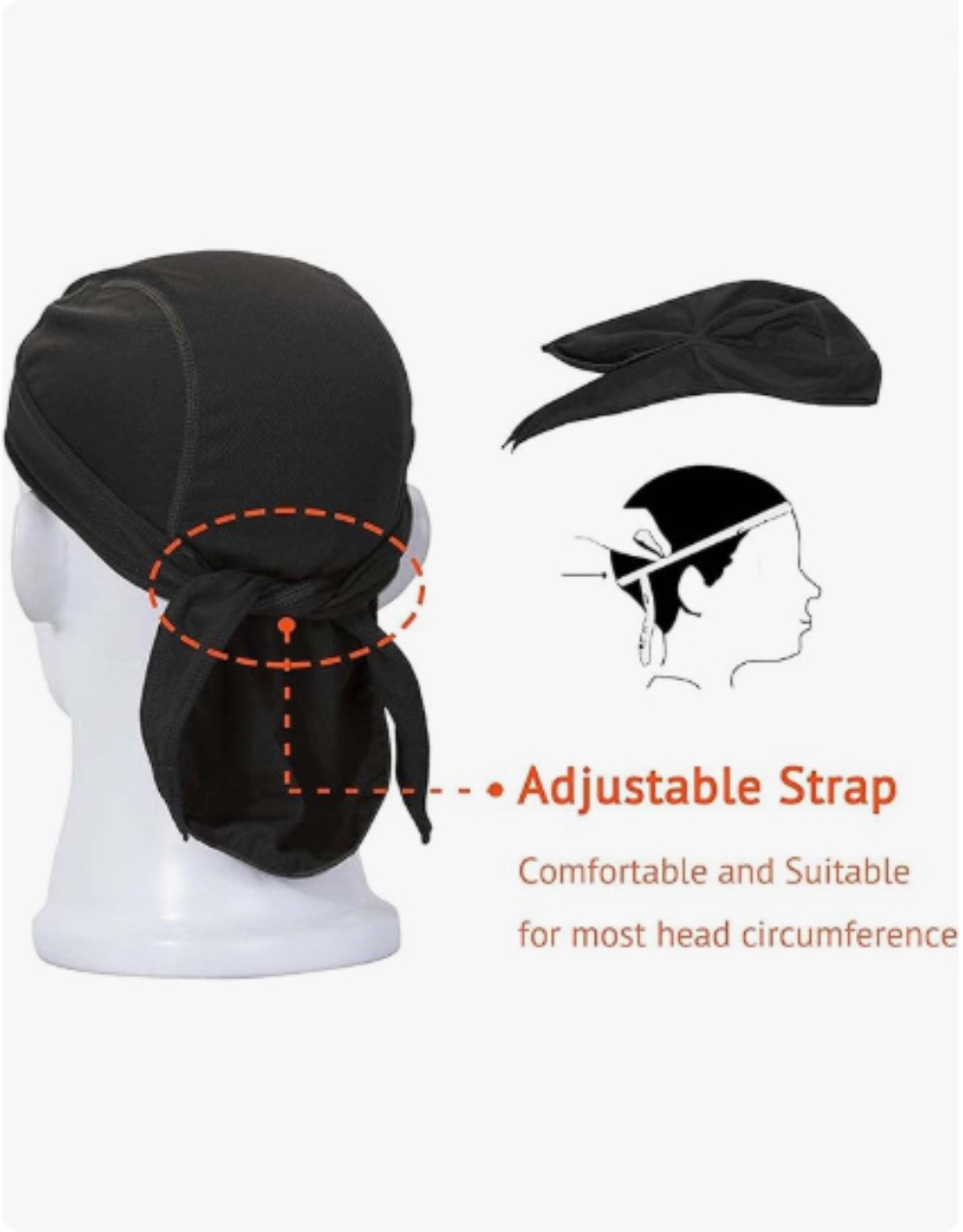 Cooling Helmet Liner Do Rag Skull Caps for Men Cooling Head Wraps Hard Hat Liner