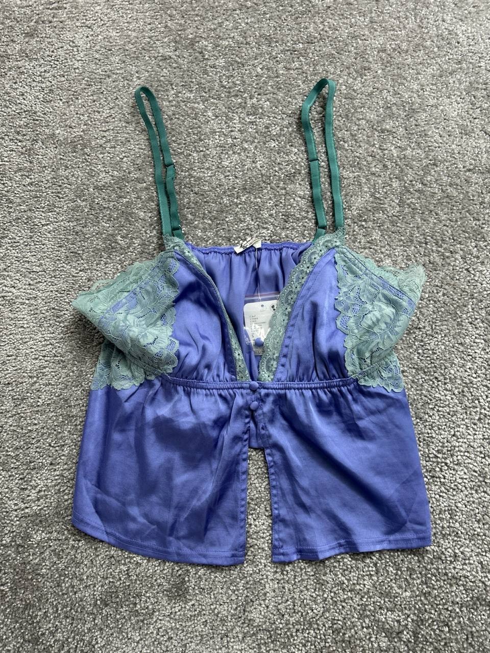 Free People Anywhere Pajama Top Womens Small Purple Adjustable Straps Floral New