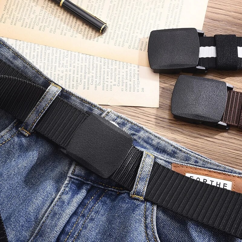 Men Tactical Belt Nylon Military Webbing Outdoor Security Plastic Buckle Work