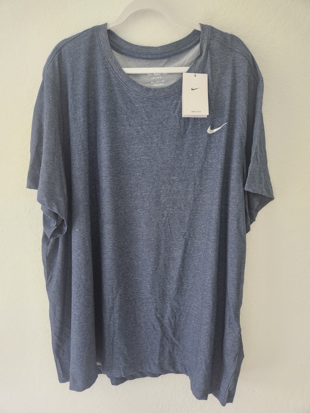 Nike Mens Dri-FIT Training Shirt 4XL Navy Blue Short Sleeve