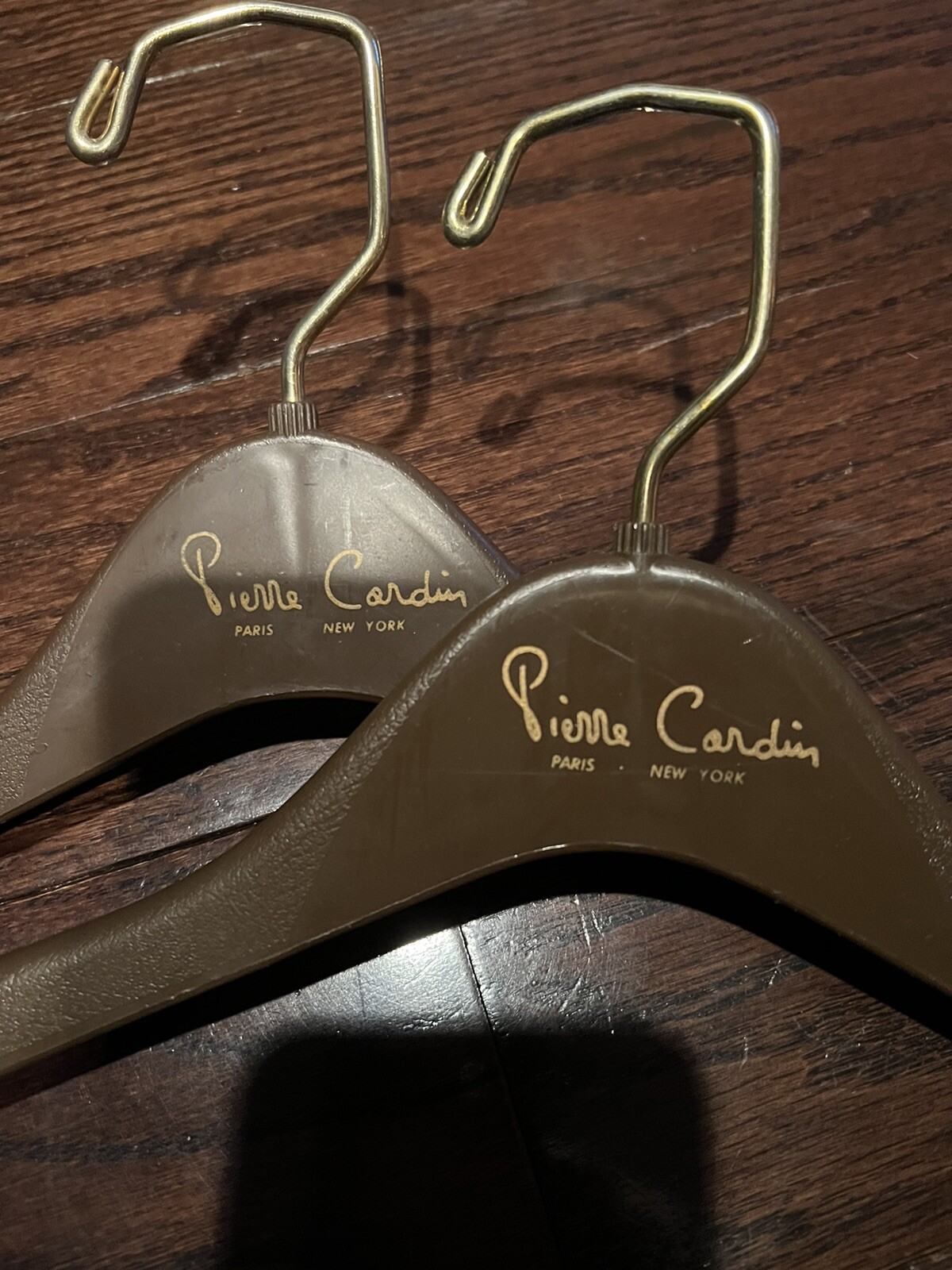 2 Vintage Pierre Cardin Paris New York MCM Hollywood Regency Coat Clothes Hanger