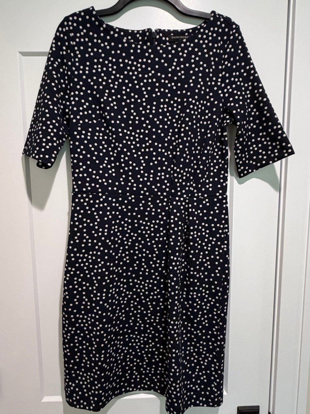 Banana Republic Black and White Polka Dot Midi Dress Size 6