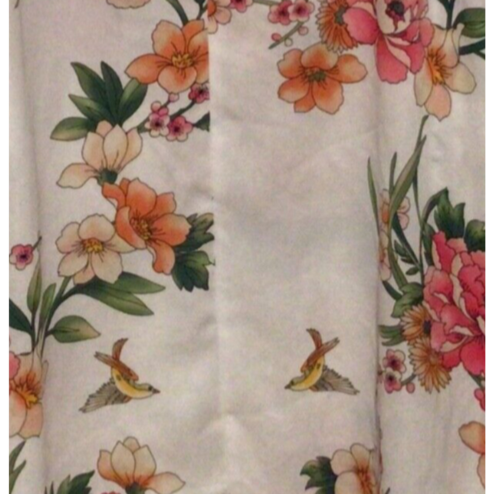 Forever 21 Womens Floral Open Shoulder Semi Sheer Pullover Top Size Medium