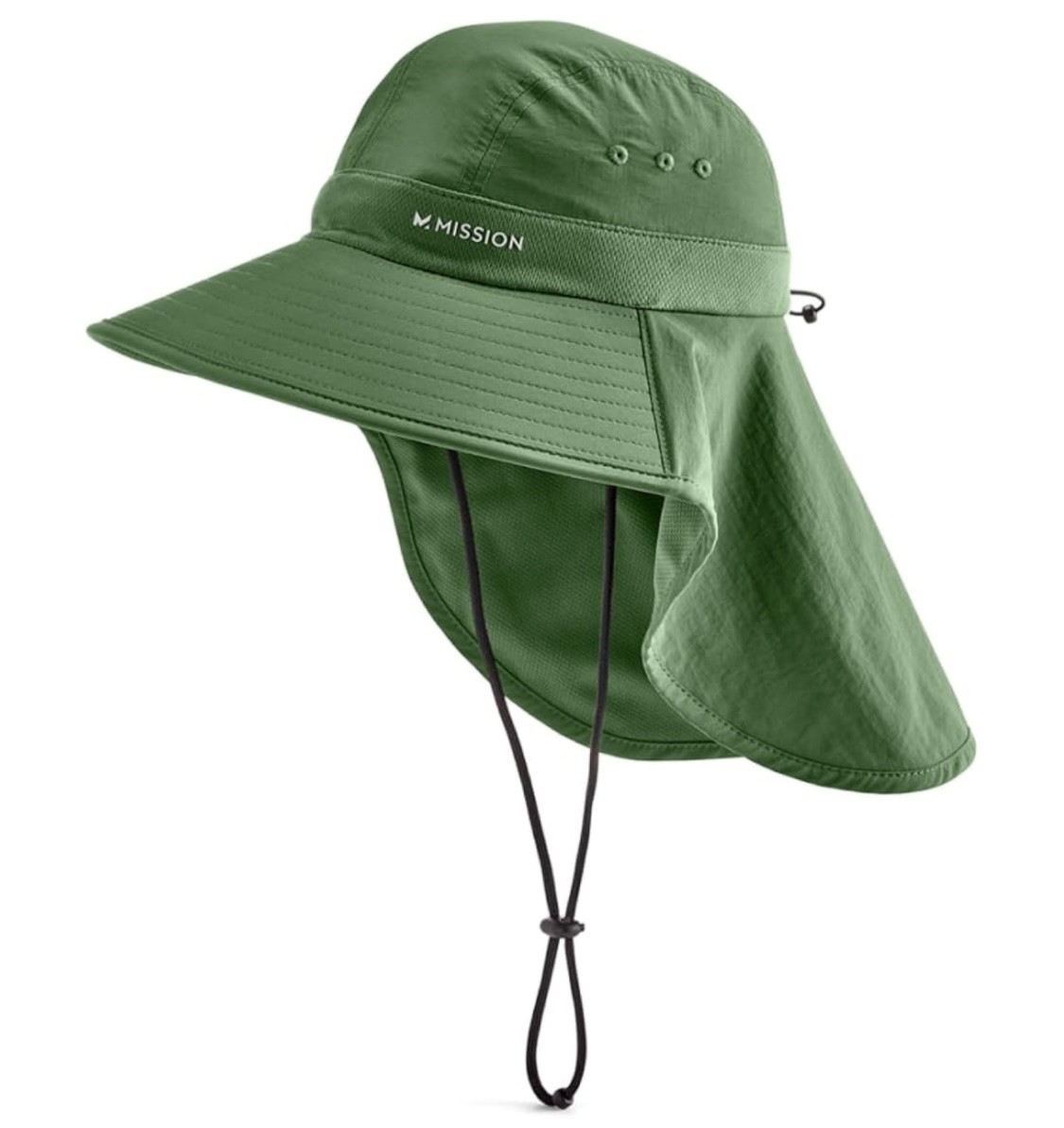 Mission Sun Defender Cooling Hat Neck Guard Wide Brim Cap UPF 50 UV Protection