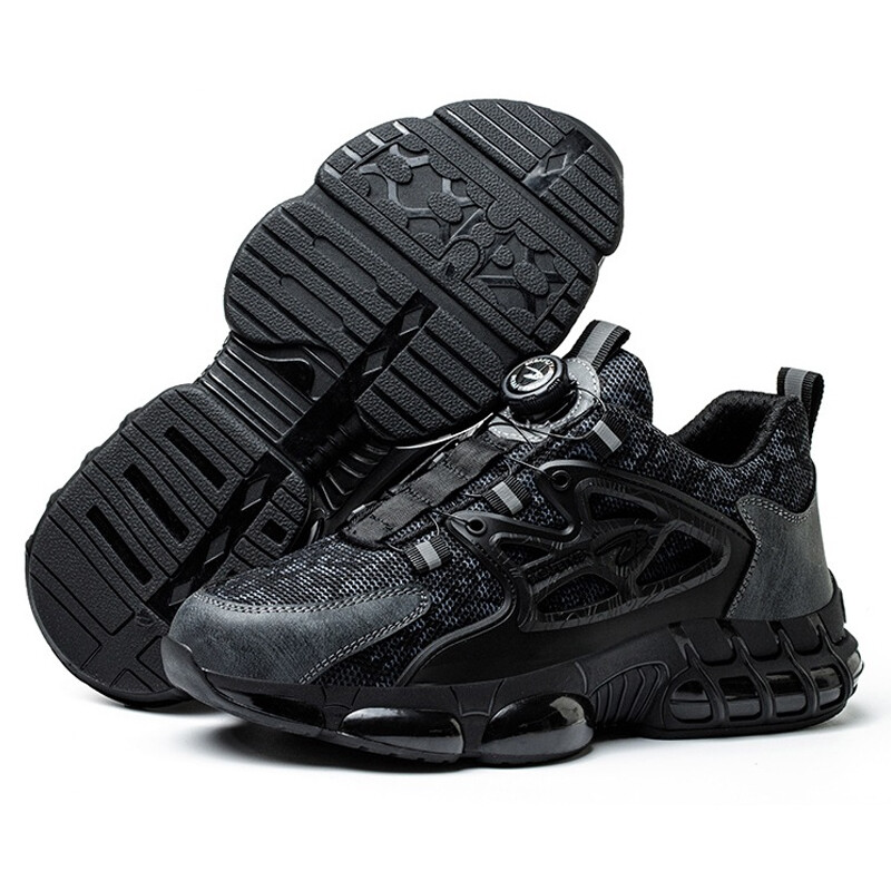 Men Safety Shoes Breathable Steel Toe Cap Work Boots Rotating Buckle Lightweight