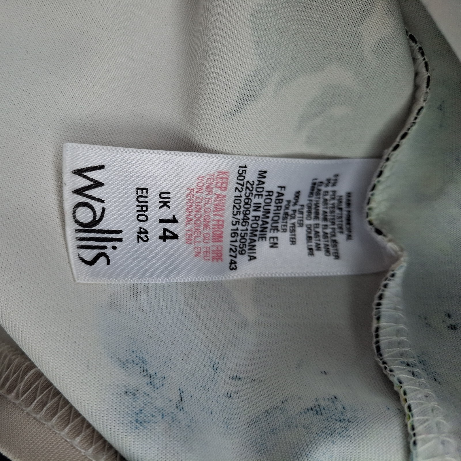 Wallis Dress Size 14 shift floral white beige blue black wedding event party