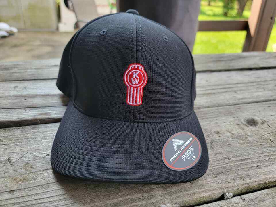New Kenworth Hat – Black w/Red Bug Logo – Pacific Headwear Flexfit Small-Medium