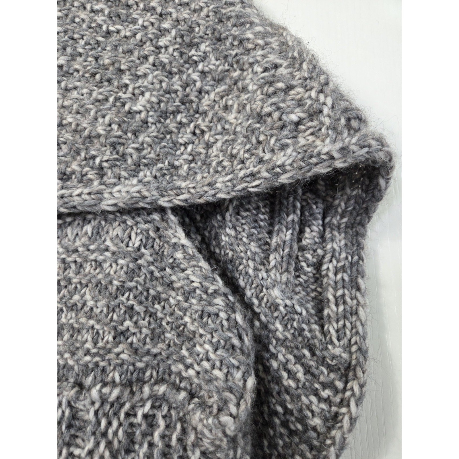 Elsamanda Wool Alpaca Gray Open Draped Chunky Cardigan Sweater Italy, Medium