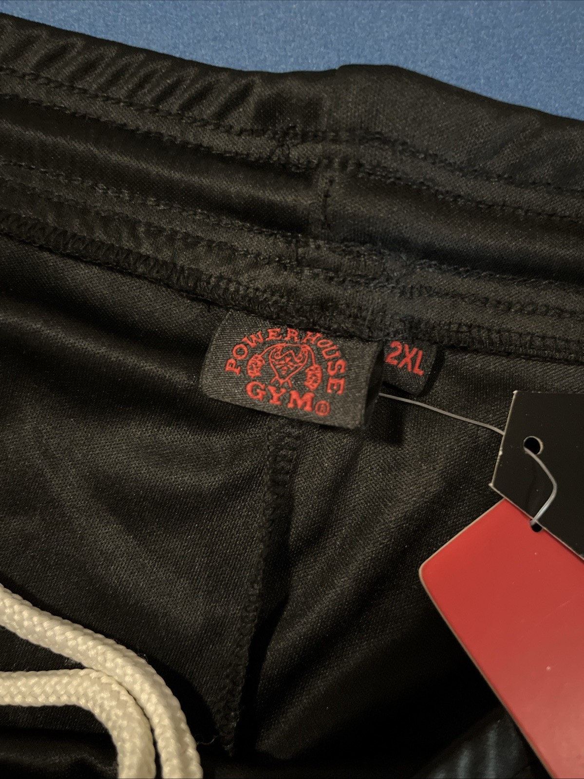 PowerHouse Gym Performance Apparel Shorts Mens XXL Black White Logo Pockets- New