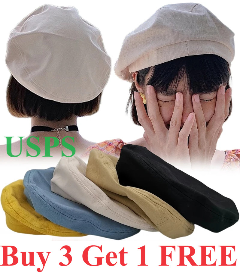 Cotton Berets Solid Vintage French Octagonal Forward Peaked Hats Painter Hat