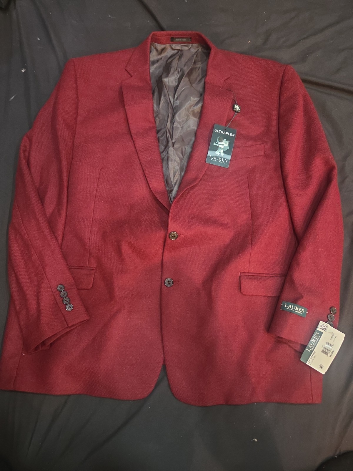 NWT Lauren Ralph Lauren Men’s Suit Jacket Ultraflex Two Button Merlot Wool 54L