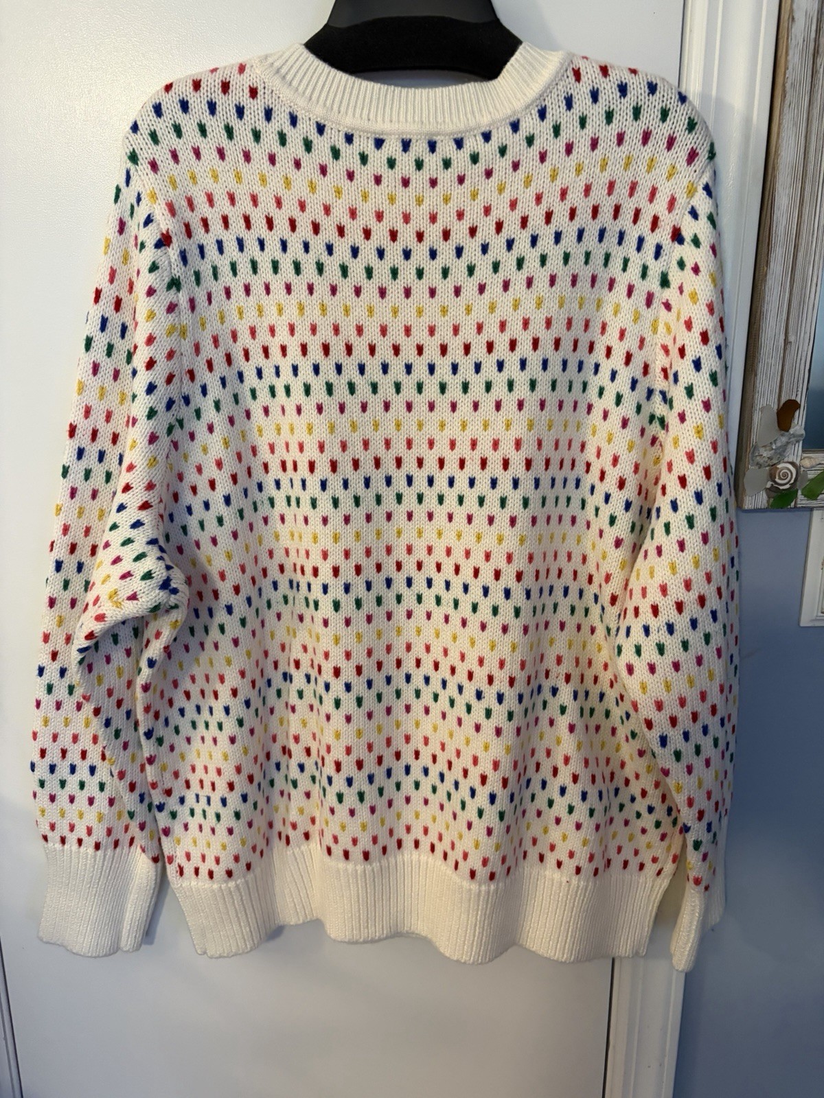 NEW! Women’s Talbots Pullover Crew Neck Mid Weight Sweater – Ivory/Multi Size 3X