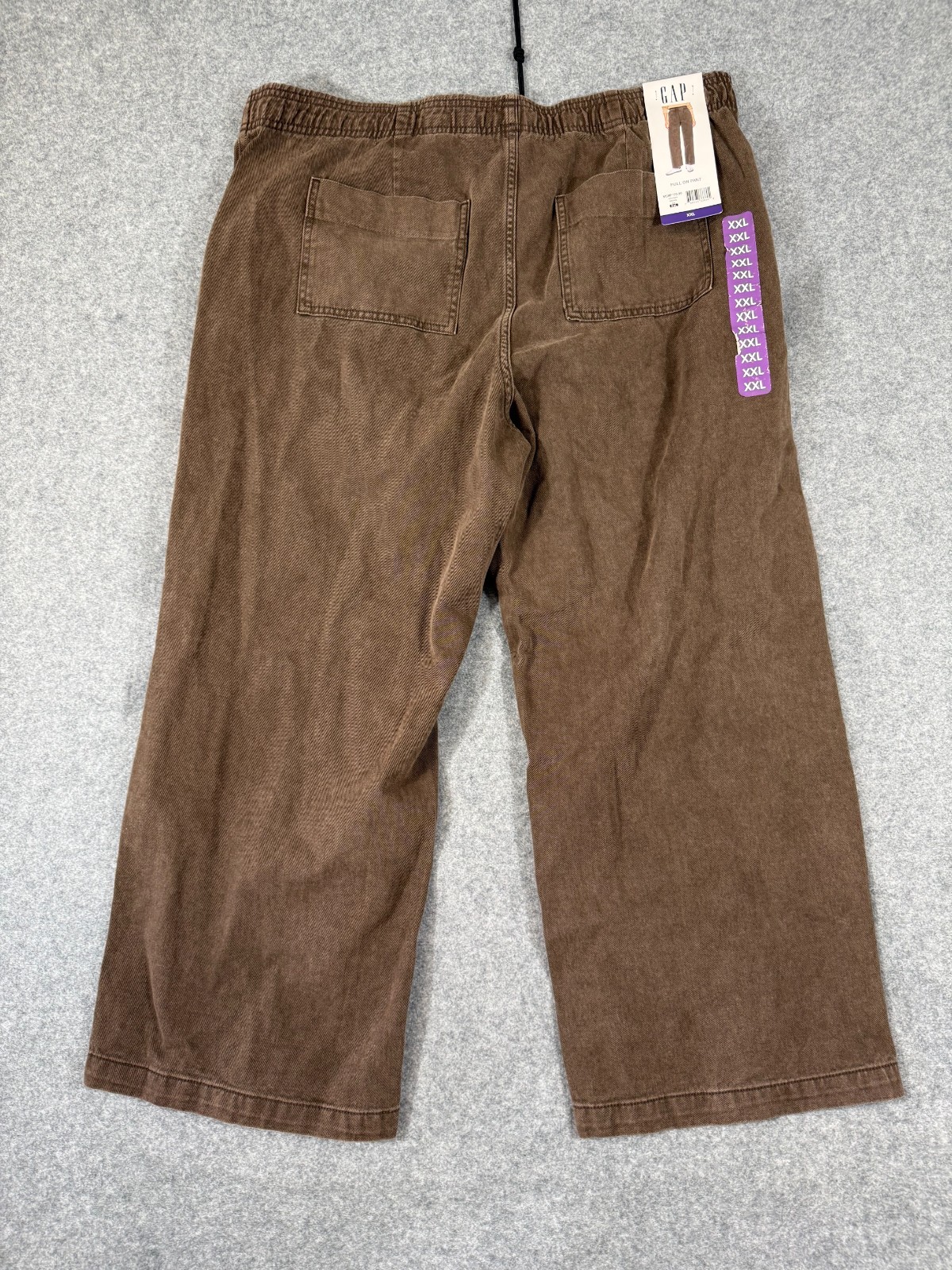 Gap Pull On Pants Womens 2XL Brown Straight Leg Elastic Waist Flat Front NWT