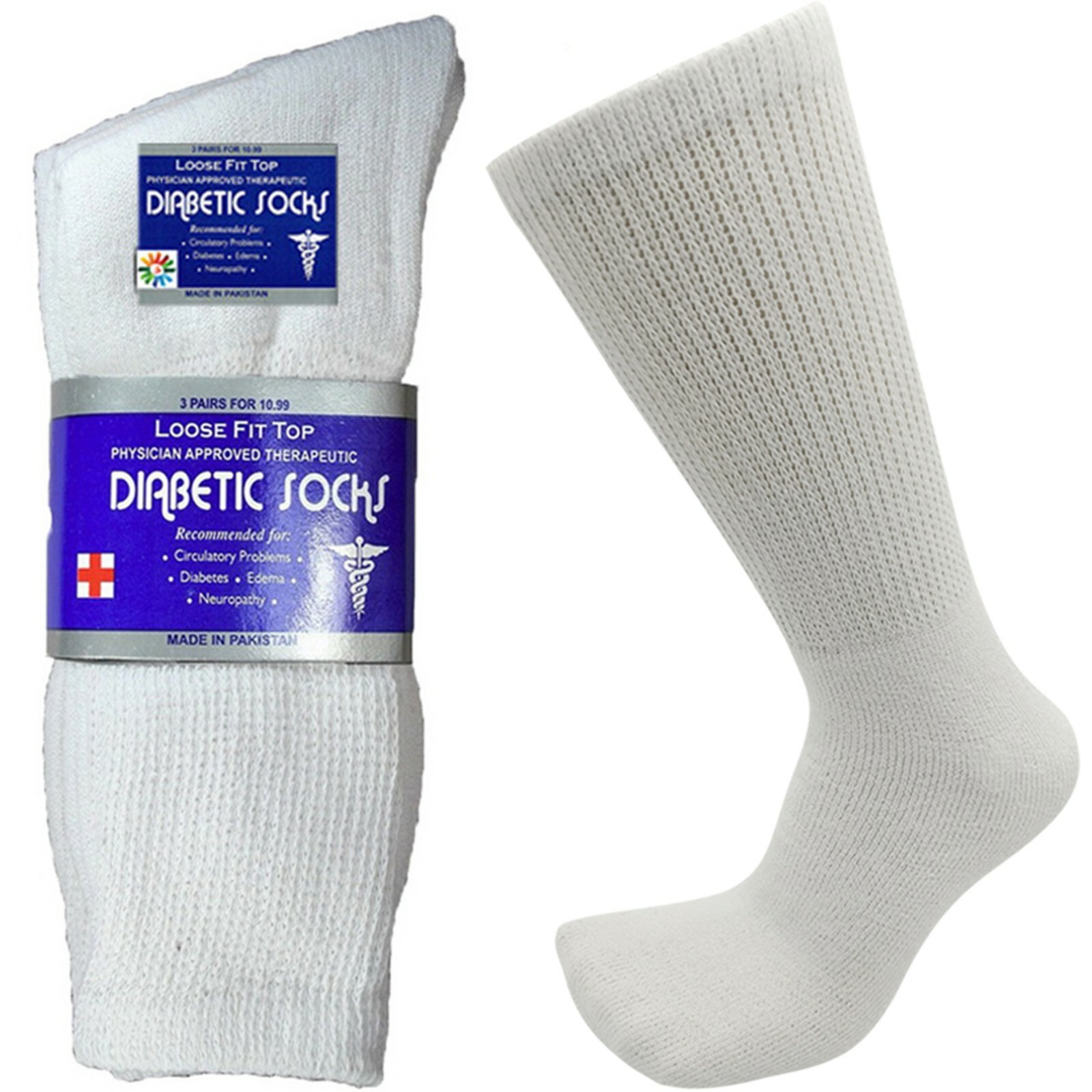 Lot of 12 Pair New Men Health Cotton Crew Ankle Circulatory Diabetic Socks10-13