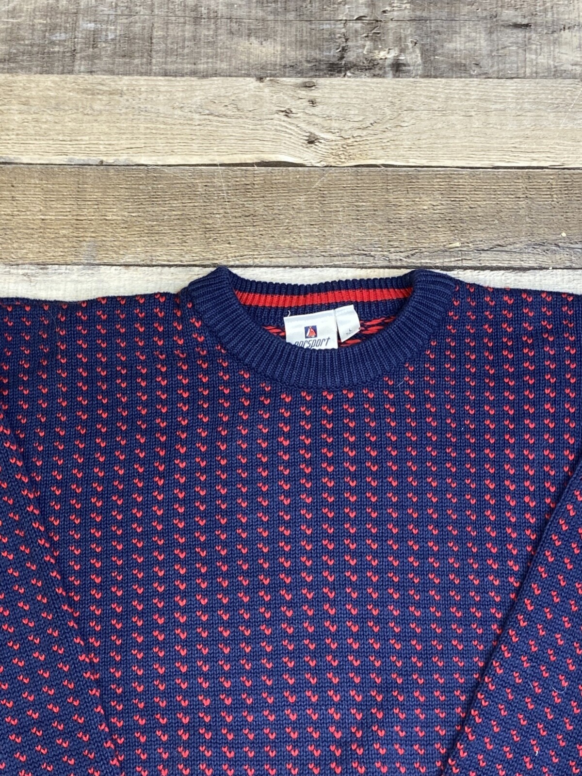 Norsport Crew Neck Sweater Men’s LT Birdseye Fisherman Heavy Cotton Pullover USA