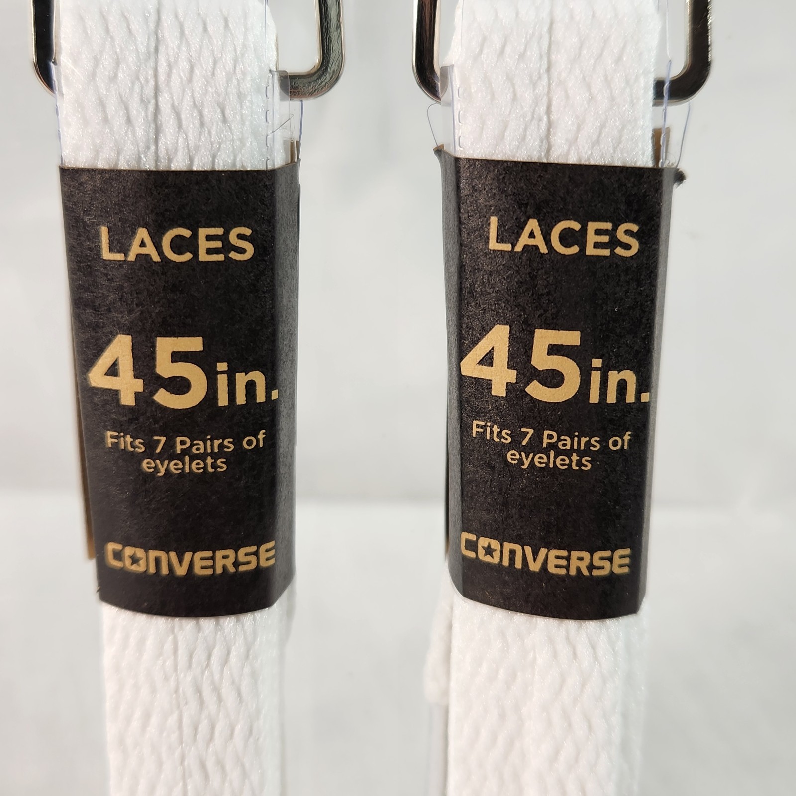 Converse 45″ White Shoelaces Official Replacement Laces 2 Pair NEW FREE Ship