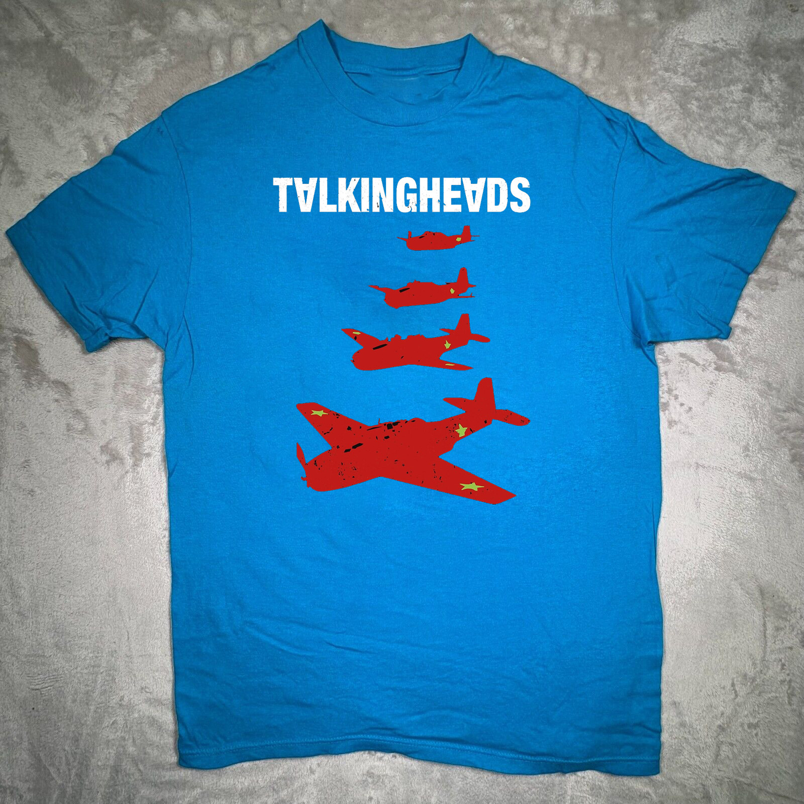 Talking Heads Blue Cotton All size S-5XL Gift For Fans T-shirt HRN306