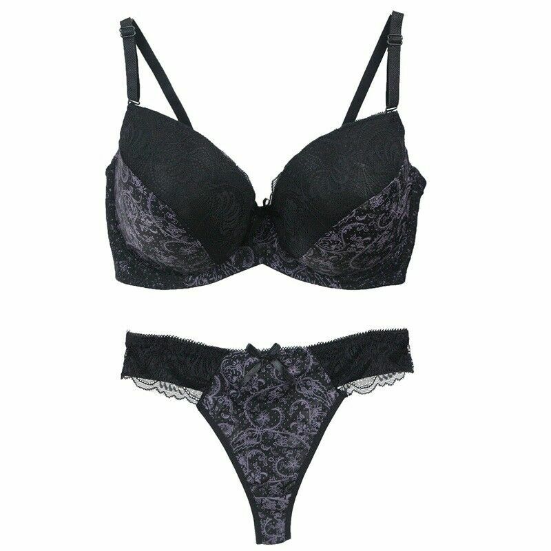 Sexy Foral Lace Push Up Bra Sets Extreme Padded Lingerie Panties Set B C D DD E