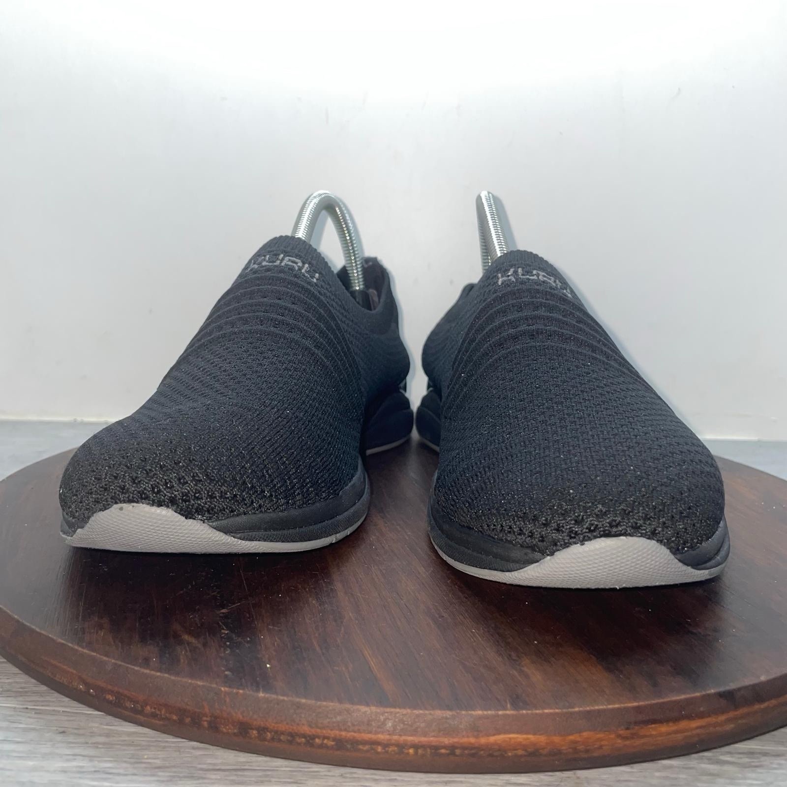 Kuru Shoes Womens 9 Stride Slip On Sneakers Knit Stretch Black Comfort