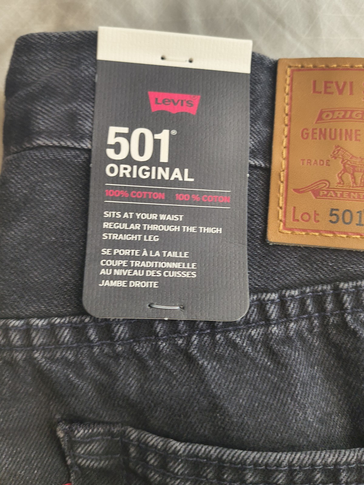Levi’s Men’s 501 Regular Fit Dark Wash W34XL30