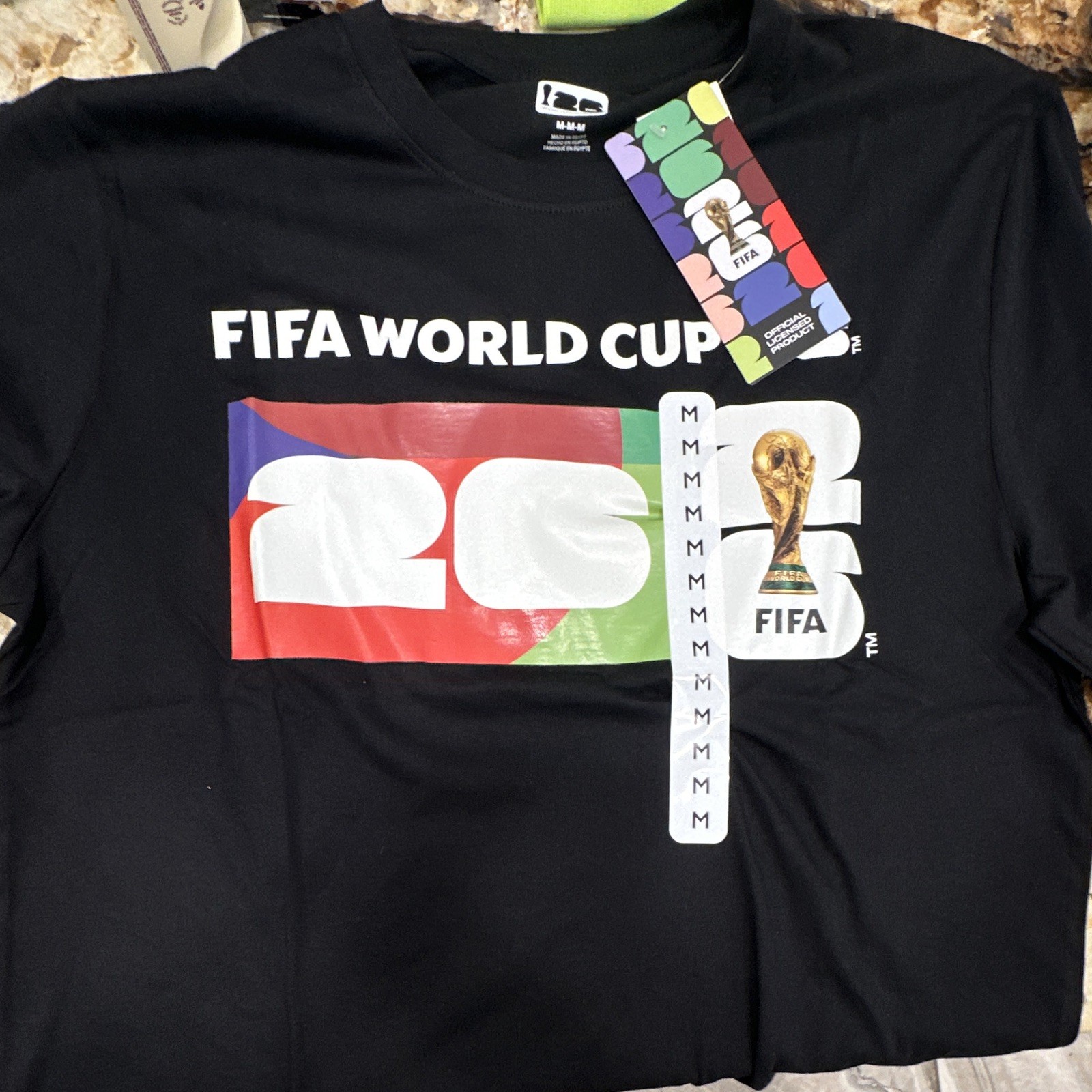 FIFA World Cup 26 Black Graphic Logo Crew Neck Short Sleeve T-Shirt M