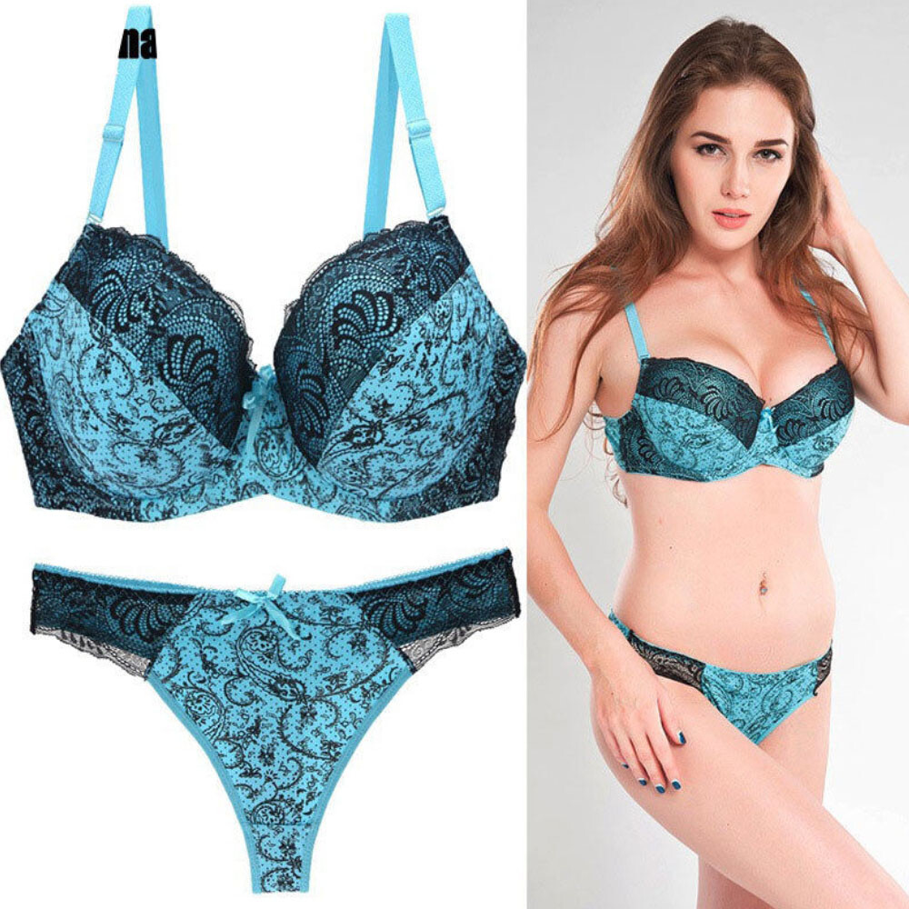 Sexy Foral Lace Push Up Bra Sets Extreme Padded Lingerie Panties Set B C D DD E