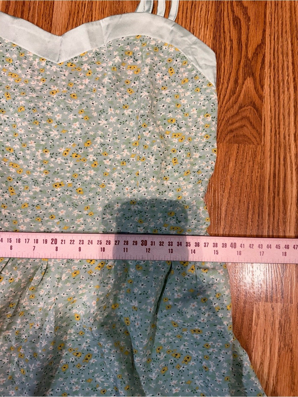 Floral Spaghetti-Strap Sundress in Light Green and Yellow