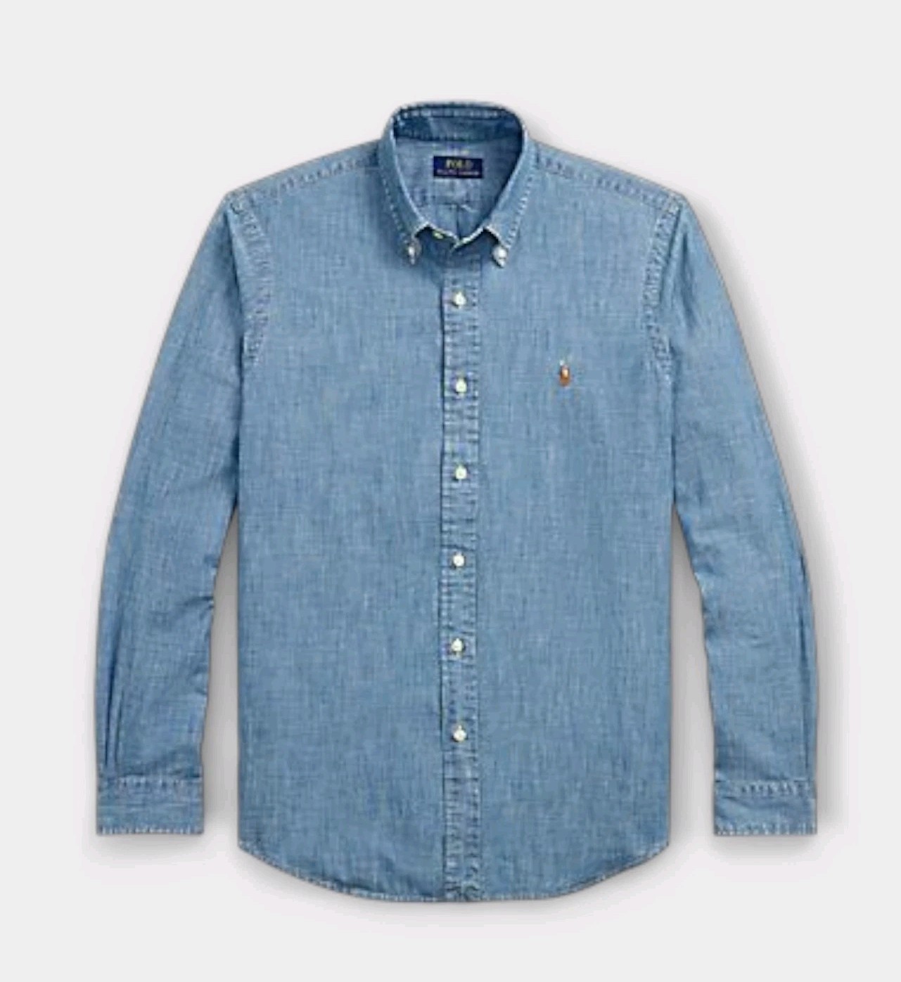 Polo Ralph Lauren Men’s Classic Fit Indigo Chambray Shirt Long Sleeve Button