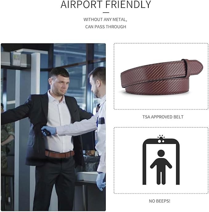 Tsa Approved Non Metal Nickel Free Hypoallergenic Belt Mechanic Buckleless No Sc