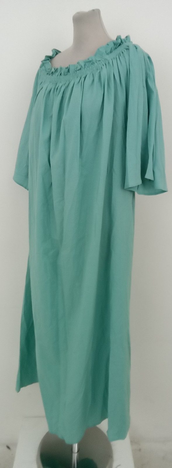 John Lewis Women’s Dress Size M Green Elasticated Stretch Neckline Pockets Used