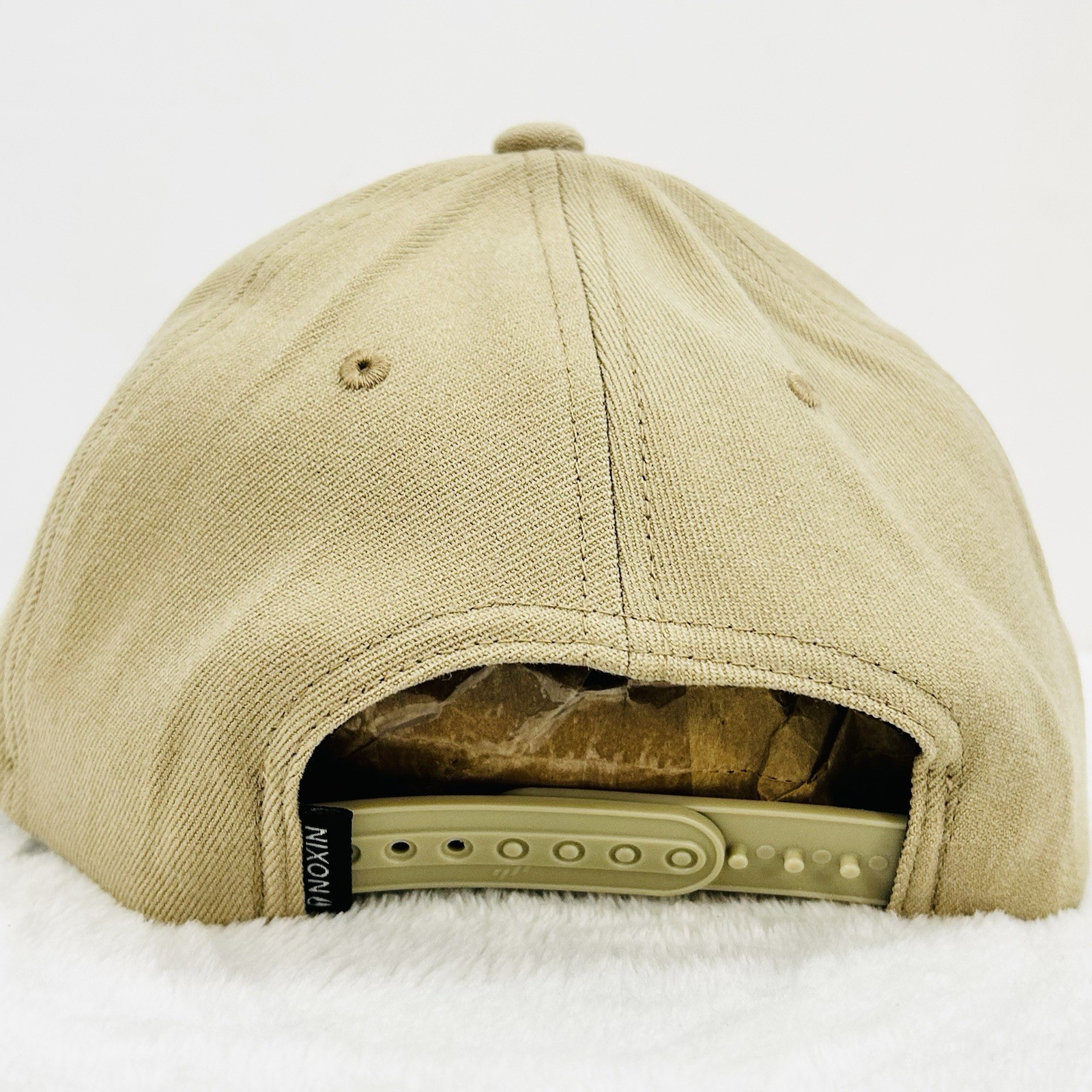 Nixon Logo Flexfit Tech One Ten Hat Cap Snapback Adjustable Beige Outdoors Work