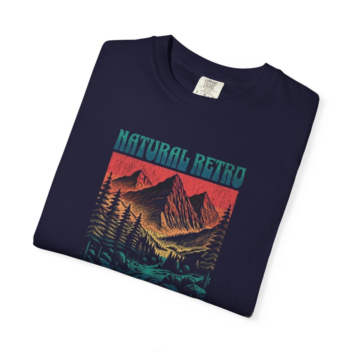 Natural Retro Mountain T‑Shirt — Vintage Outdoor Graphic Tee