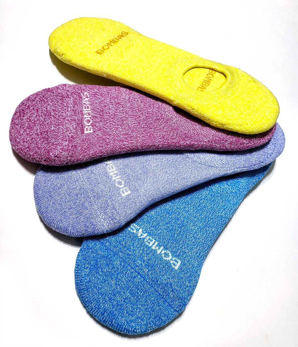 4-Pack (4 pairs) Bombas Mixed BRIGHTS Cushioned No Show Socks ~ Women’s Medium