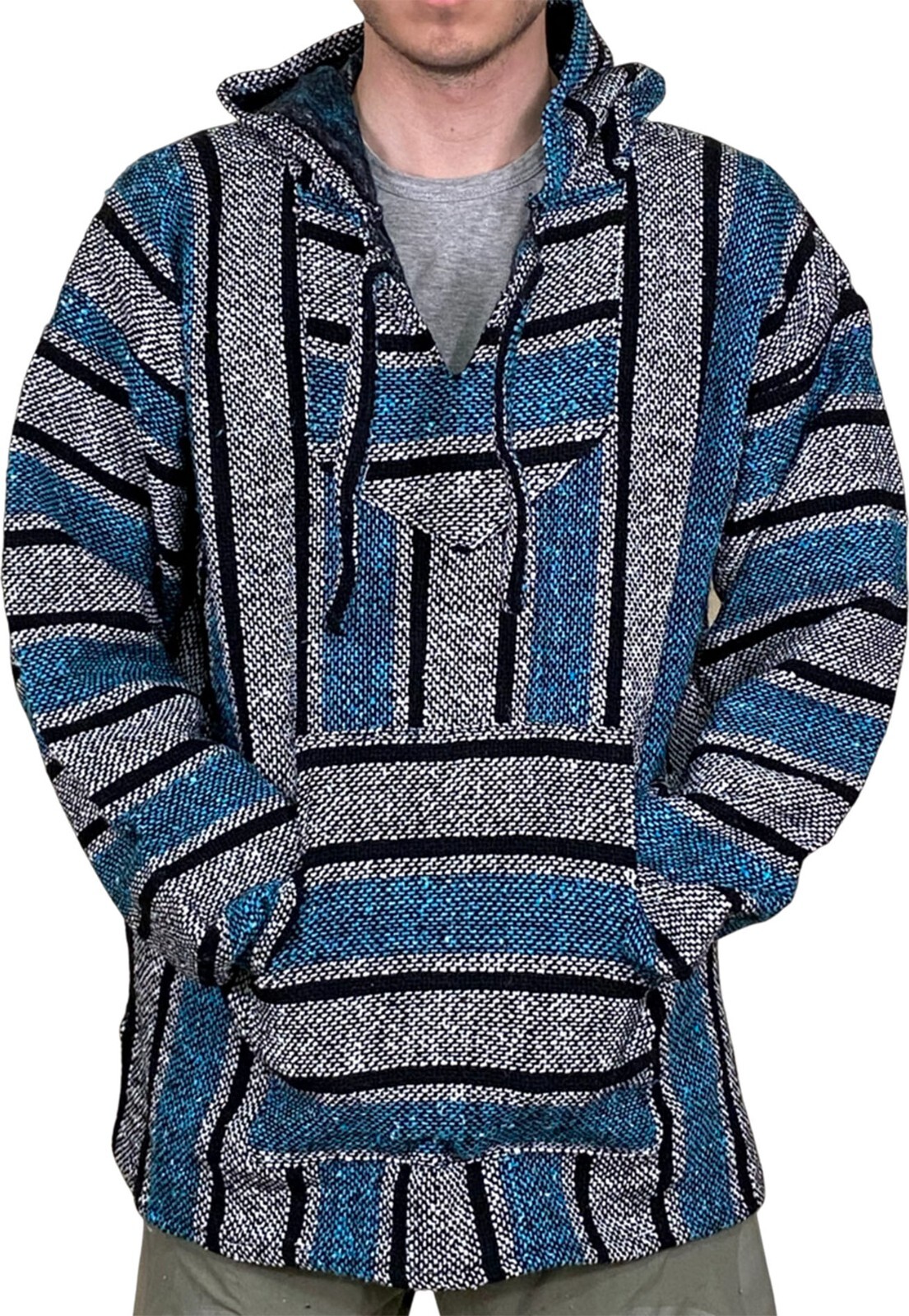 Mexican Poncho Baja Hoodie-Surfer DrugRug Jacket Unisex sz: M, L, XL, 2XL, 3XL