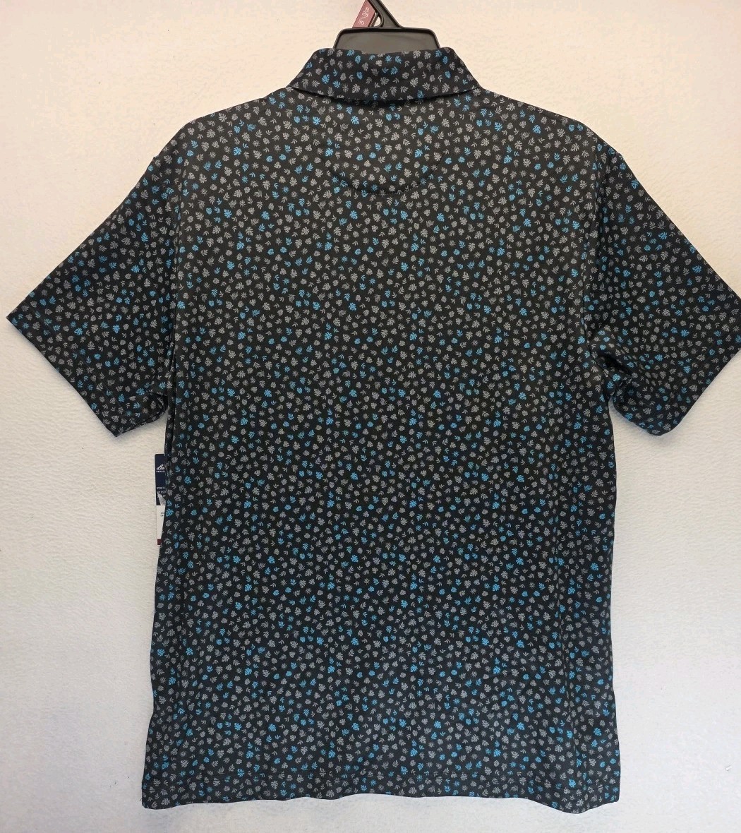 Ben Hogan Performance Short Sleeve Golf Shirt Polo Men’s Small Black With Floral