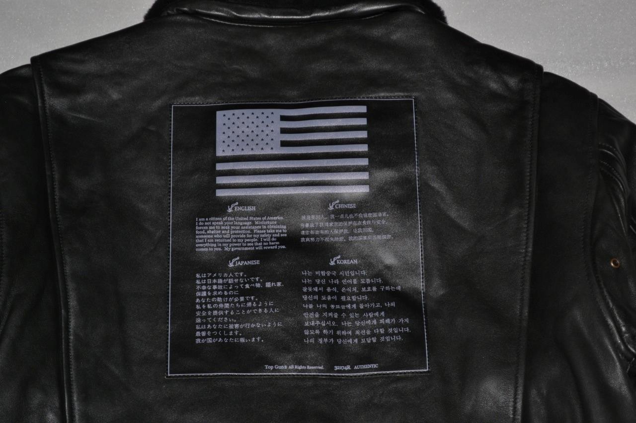 AUTHENTIC TOP GUN OFFICIAL SIGNATURE SERIES JACKET LEATHER BLACK PATCHES NEW