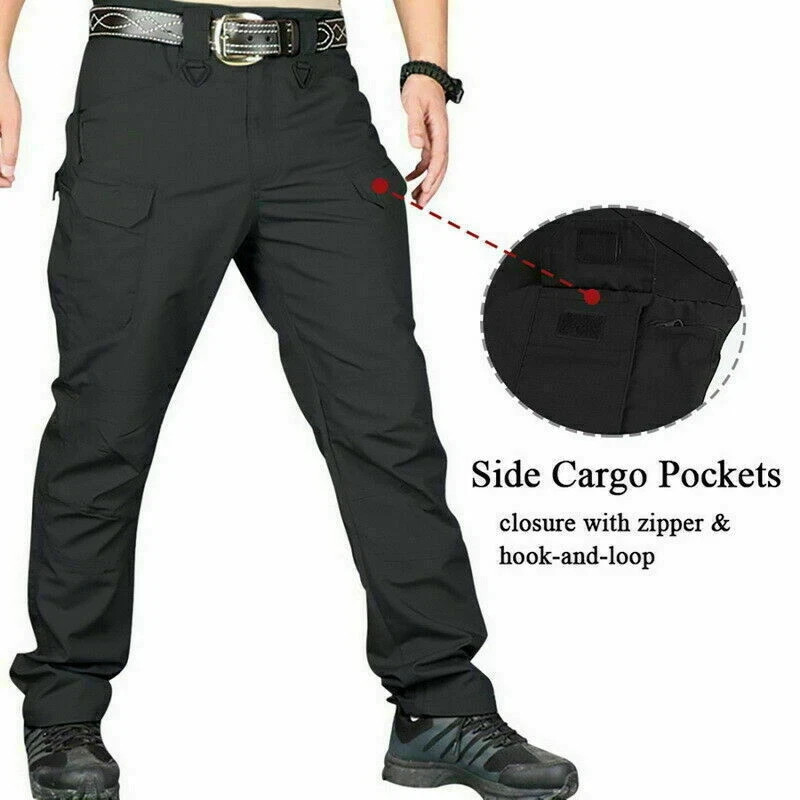 Men’s Work Cargo Pants Tactical Combat Pants Outdoor Hiking Waterproof Trousers